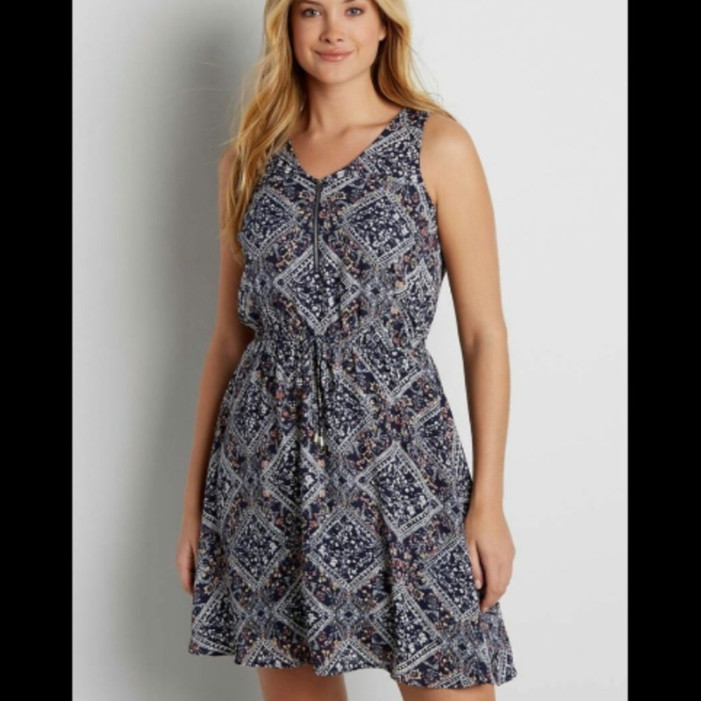 Maurices | Zip Front Tie Waist Dress NWOT